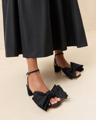Loeffler Randall Women | Carmen Black Moiré Bow Sandal