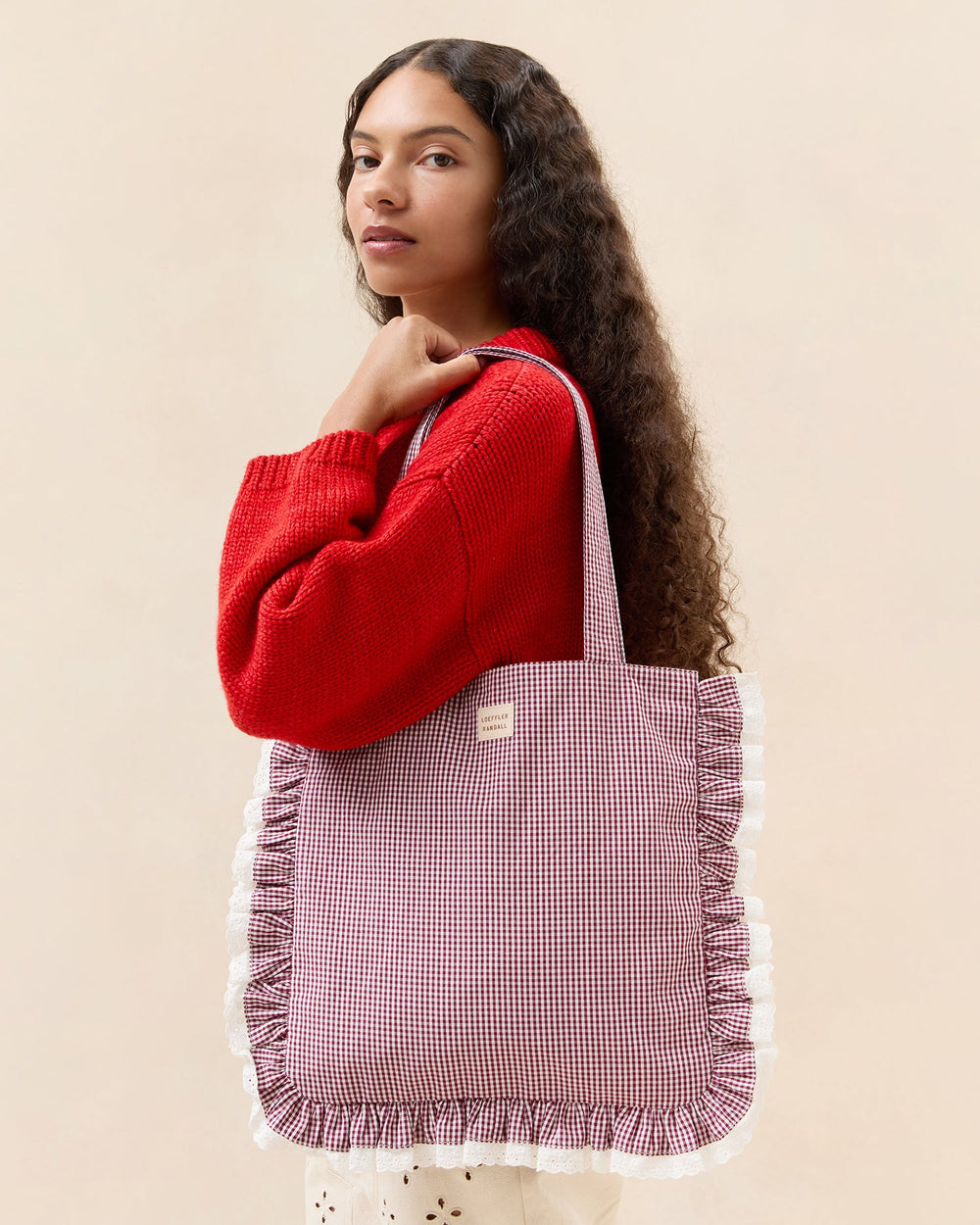 Justine Maroon Ruffle Tote | Women Loeffler Randall