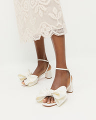 Loeffler Randall Women | Carmen Cream Moiré Bow Sandal