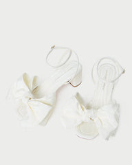 Loeffler Randall Women | Carmen Cream Moiré Bow Sandal