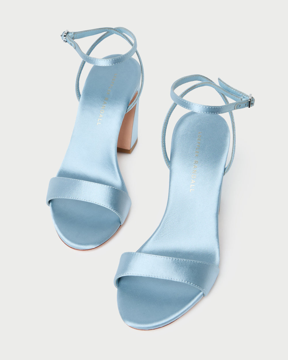 Malia Blue Satin Curved-Heel Sandal | Women Loeffler Randall