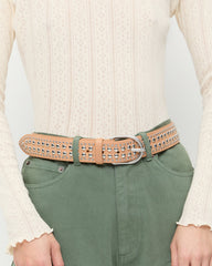 Isaac Honey/Silver Studded Belt | Women Loeffler Randall