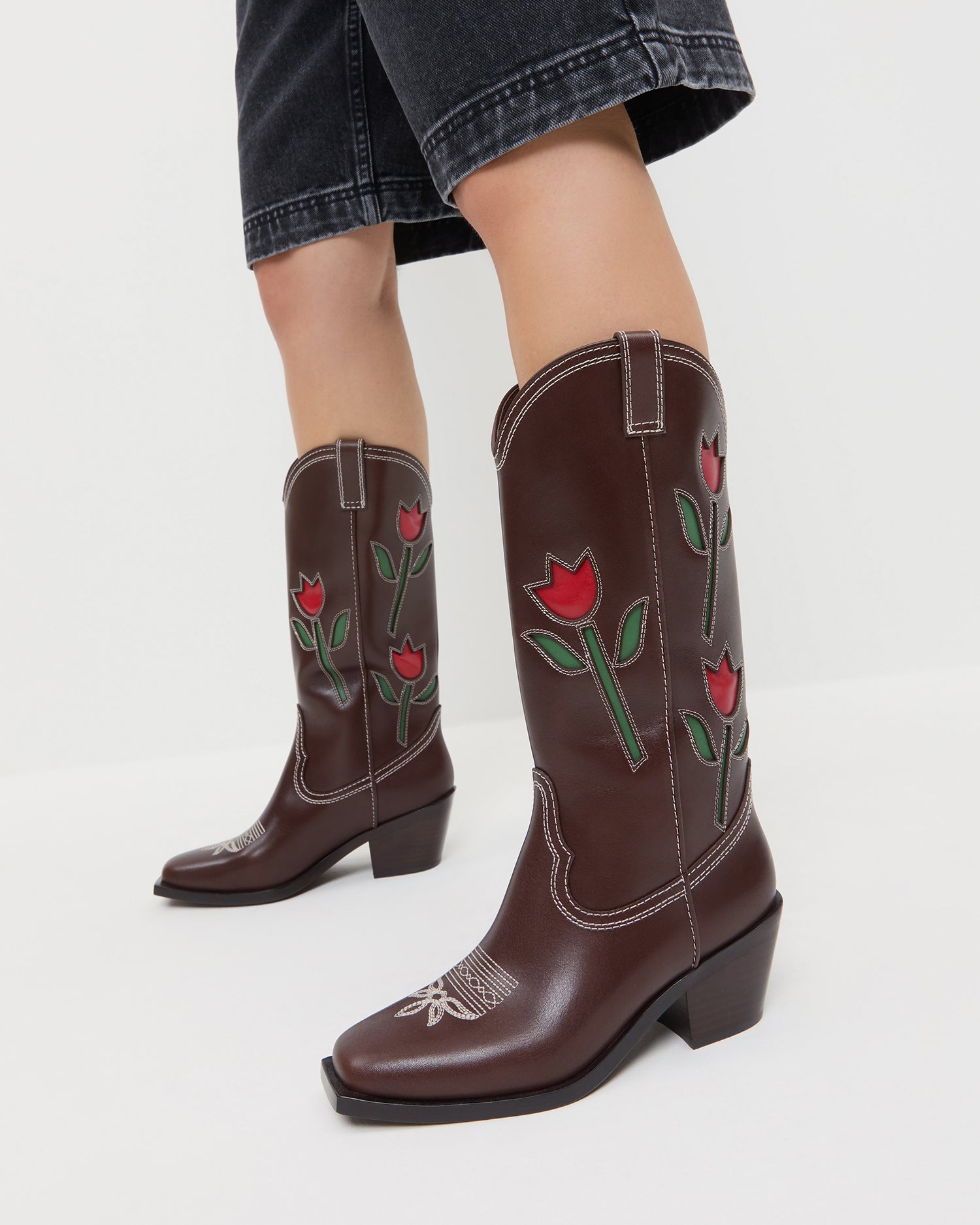 Wilder Espresso Leather Tulip Boot | Women Loeffler Randall