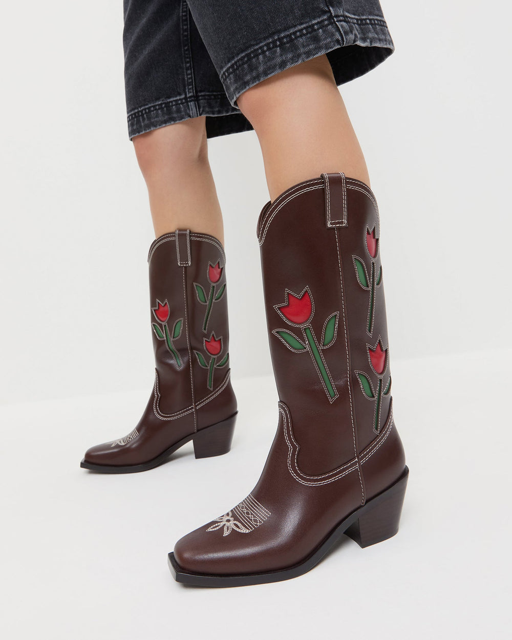 Wilder Espresso Leather Tulip Boot | Women Loeffler Randall