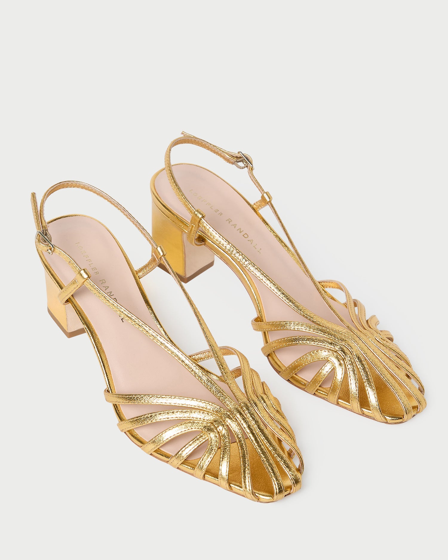 Priscilla Gold Lattice Heeled Sandal | Women Loeffler Randall