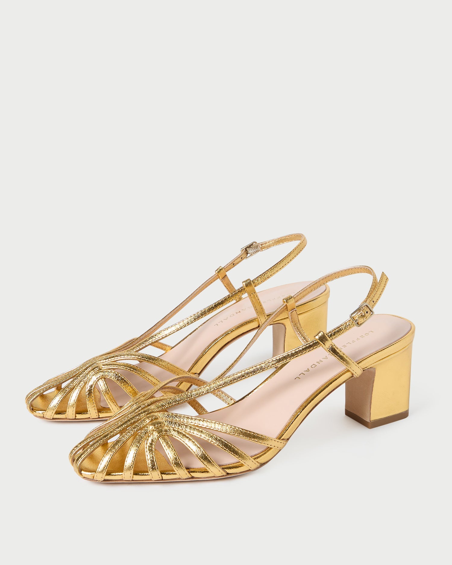 Priscilla Gold Lattice Heeled Sandal | Women Loeffler Randall