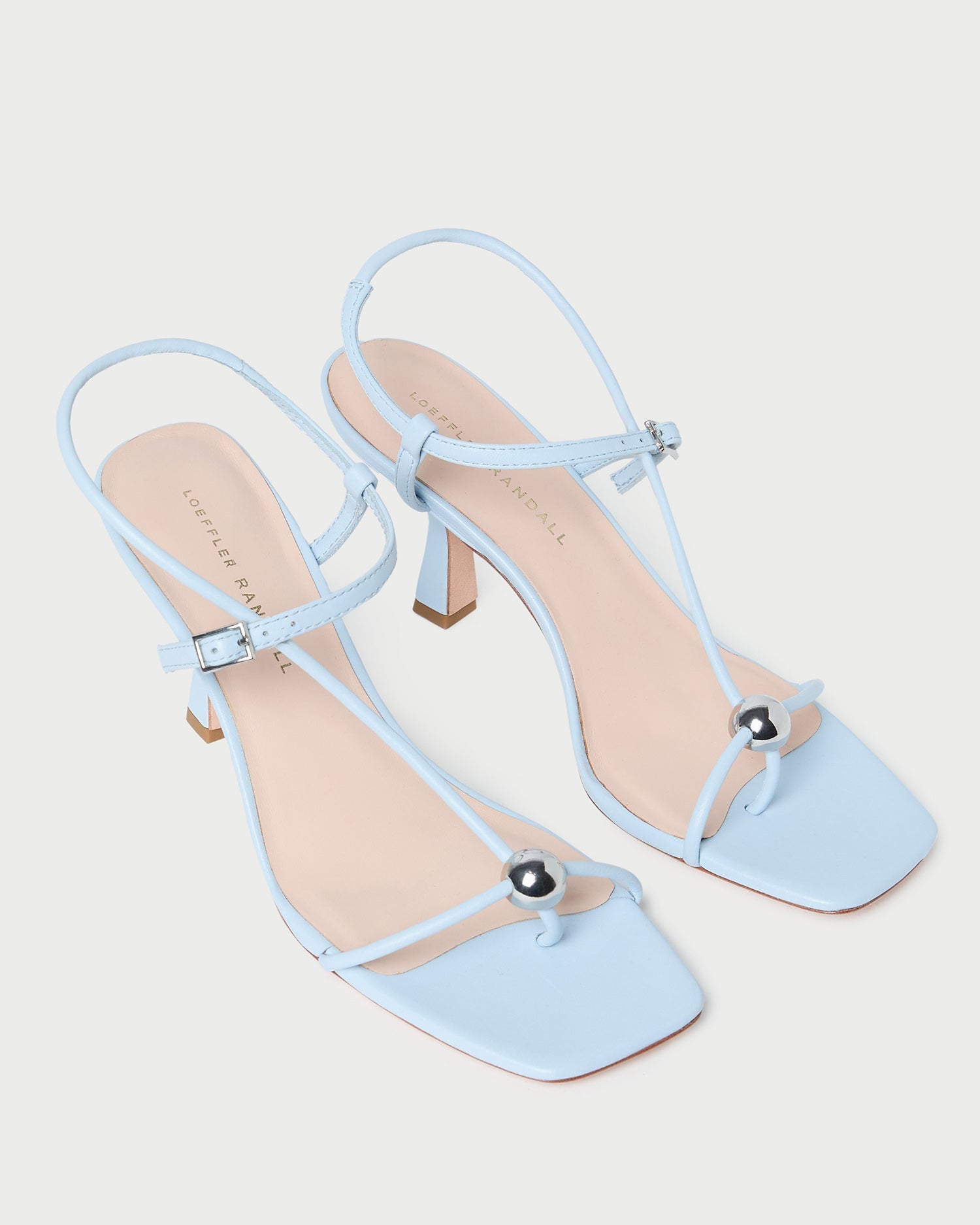 Loeffler Randall Women | Triana Blue Leather Mid-Heel Sandal