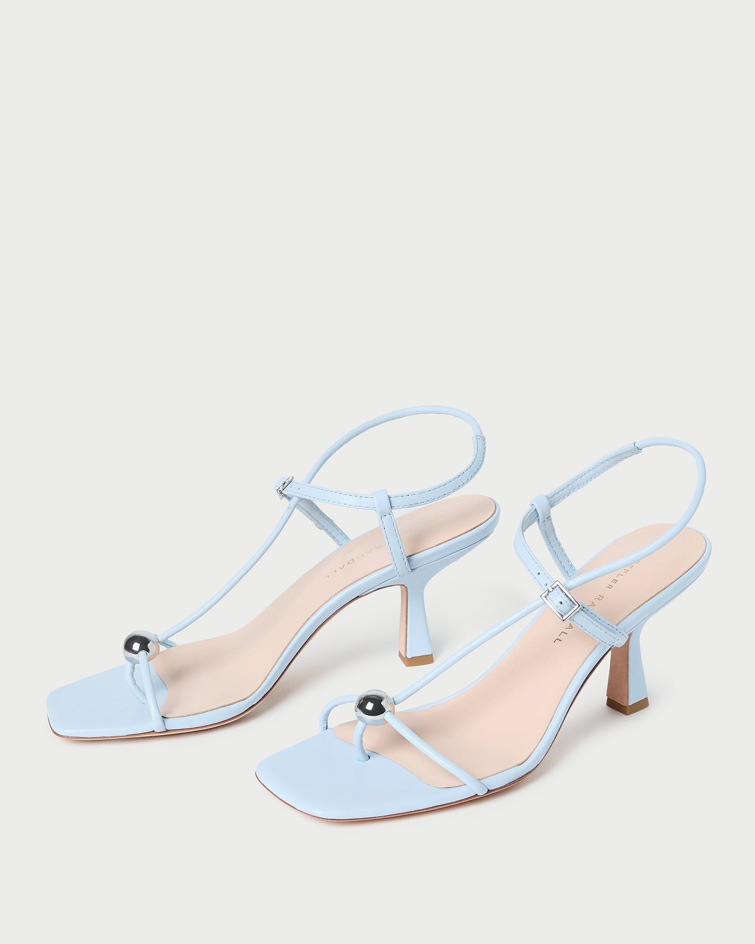 Loeffler Randall Women | Triana Blue Leather Mid-Heel Sandal