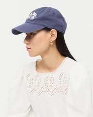 Loeffler Randall Women | Cairo Navy/Cream Embroidered Cap