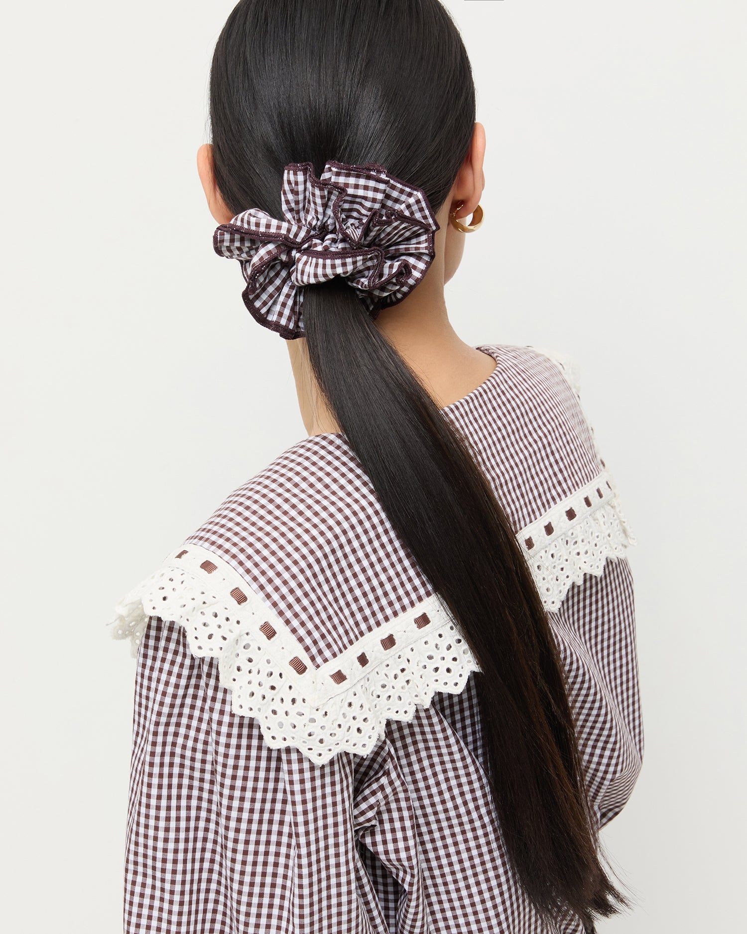 Felice Brown Gingham Layered Scrunchie | Women Loeffler Randall