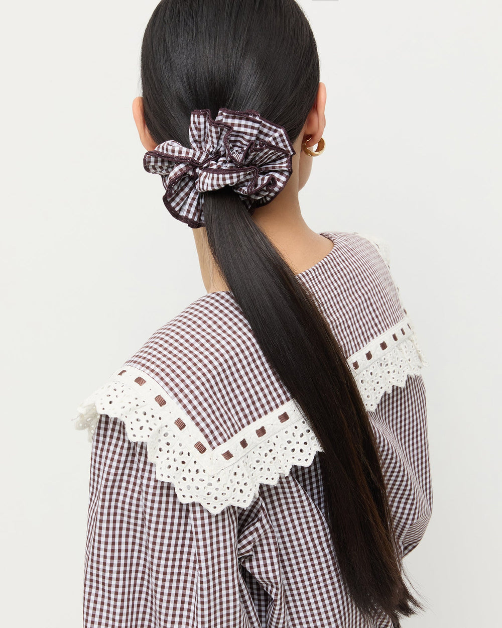 Felice Brown Gingham Layered Scrunchie | Women Loeffler Randall