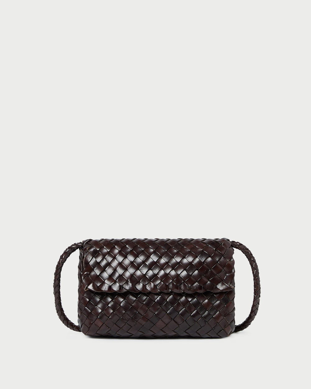 Vinnie Chocolate Woven Leather Crossbody | Loeffler Randall Women