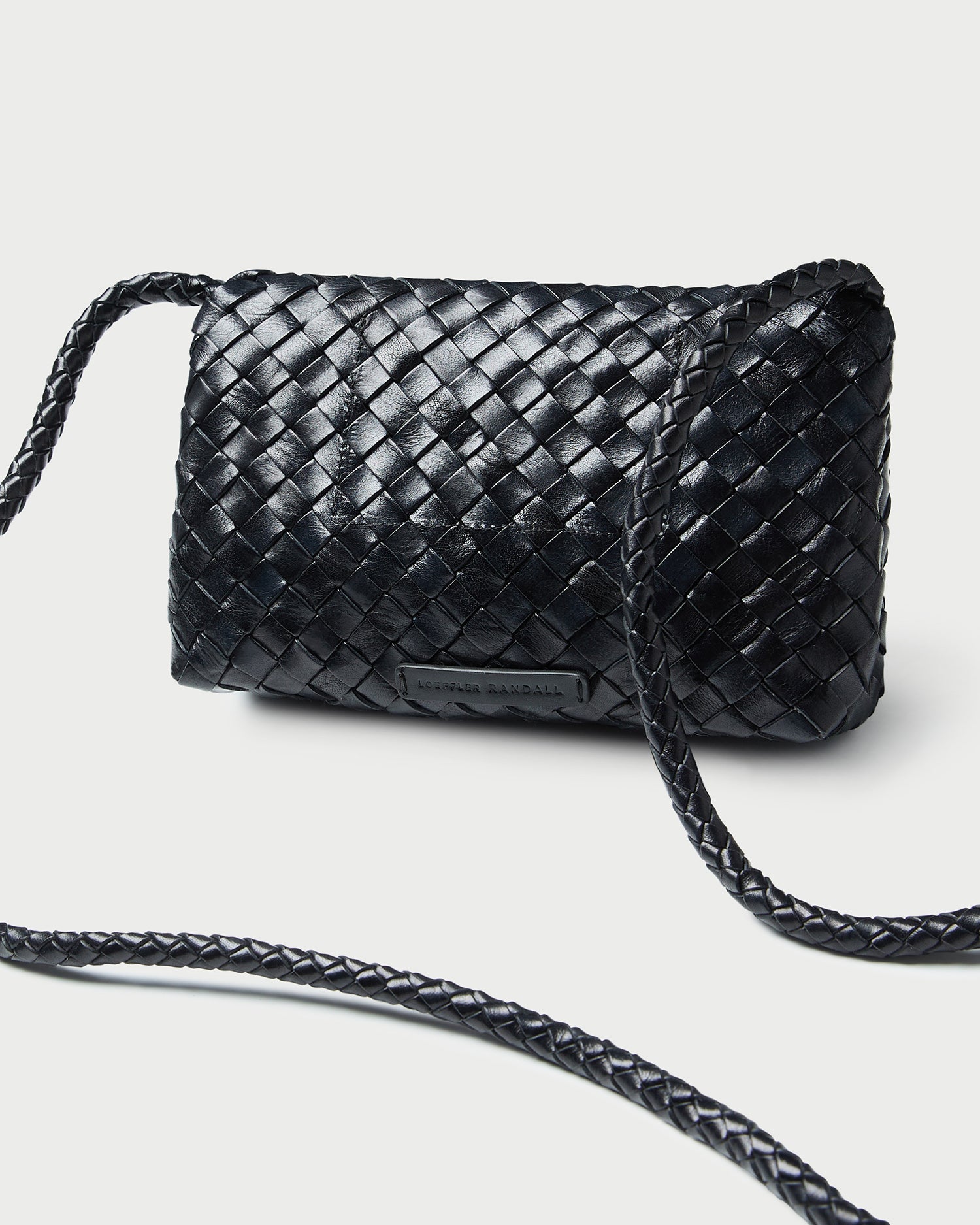 Vinnie Black Woven Leather Crossbody | Women Loeffler Randall