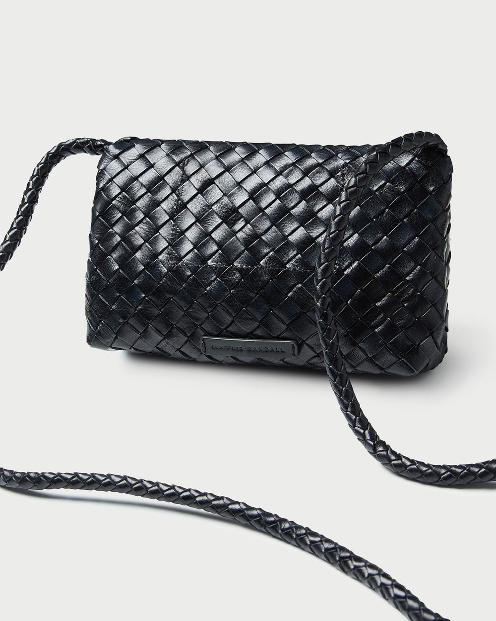 Vinnie Black Woven Leather Crossbody | Women Loeffler Randall