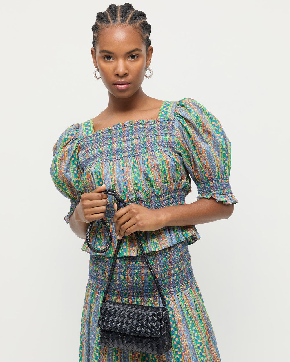 Vinnie Black Woven Leather Crossbody | Women Loeffler Randall