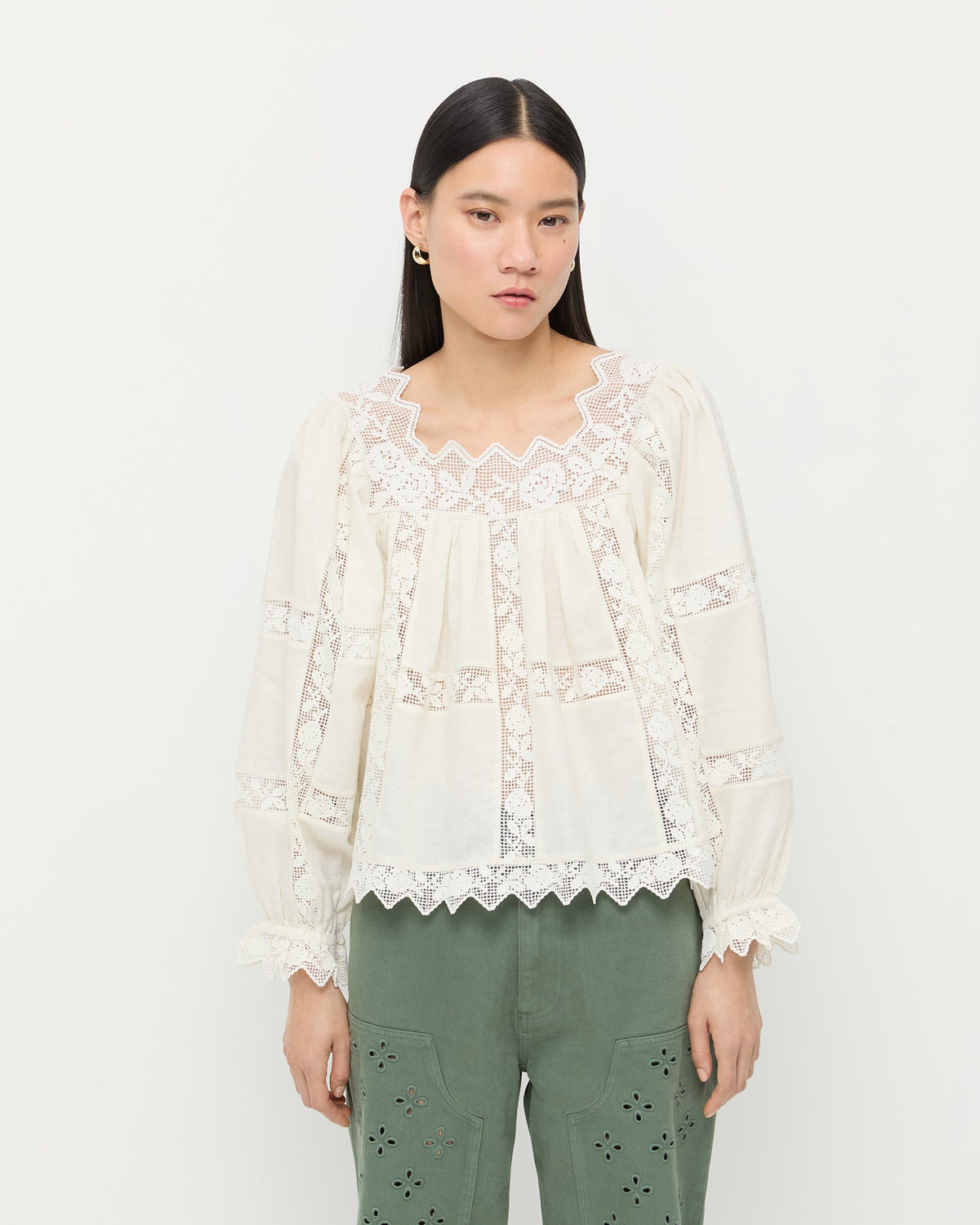Pauline Embroidered Lace Blouse | Loeffler Randall Women