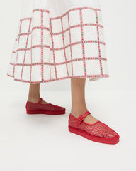 Loeffler Randall Women | Rita Red Netted Mary Jane