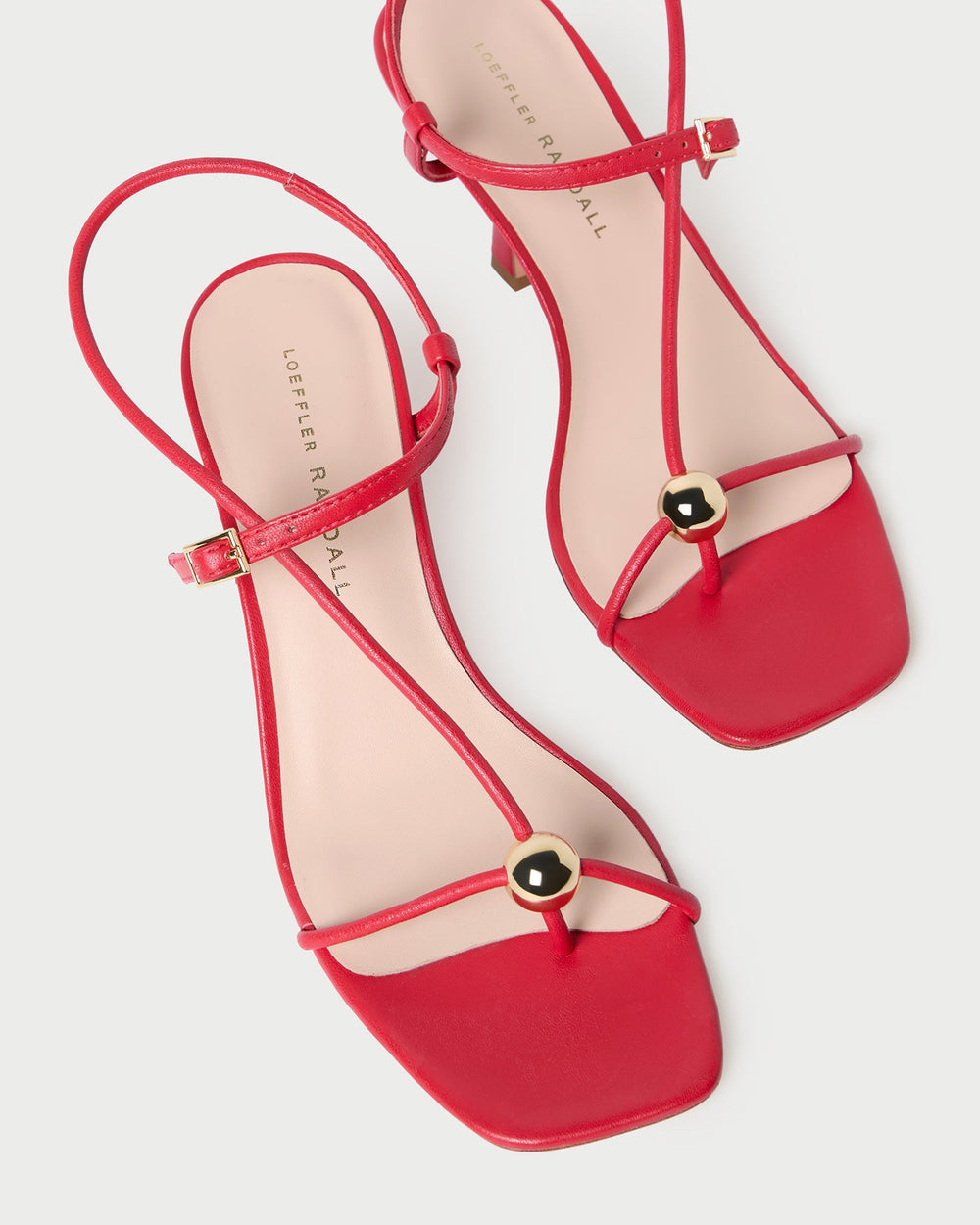 Loeffler Randall Women | Triana Red Leather Mid-Heel Sandal