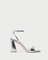 Malia Silver Snake Embossed Sandal | Loeffler Randall Women