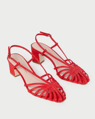 Priscilla Red Moiré Heeled Sandal | Loeffler Randall Women