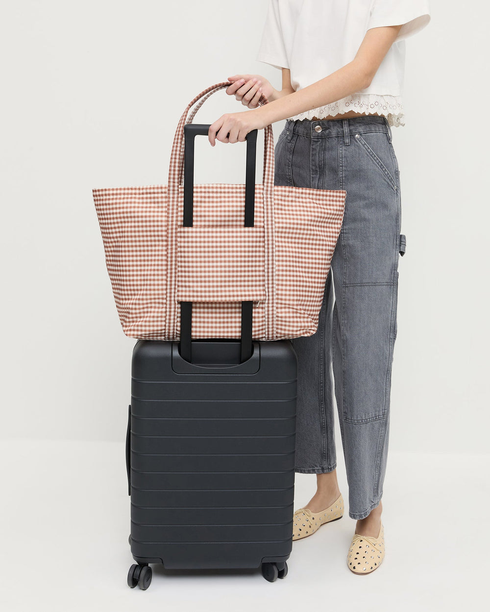 Loeffler Randall Women | Dina Brown Gingham Travel Tote