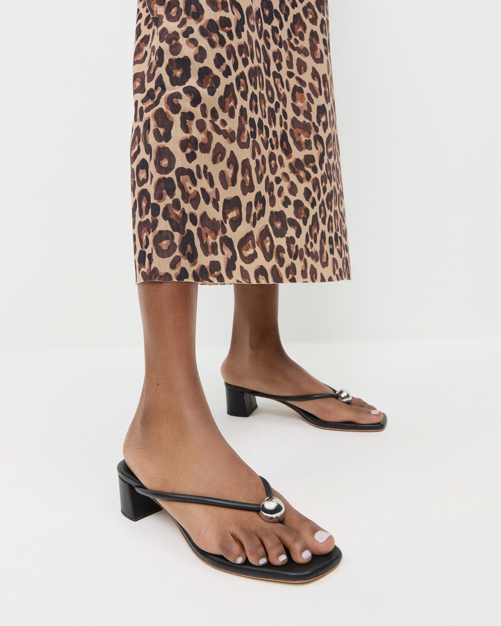 Odessa Black Leather Heeled Sandal | Women Loeffler Randall