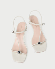 Triana White Leather Mid-Heel Sandal | Women Loeffler Randall