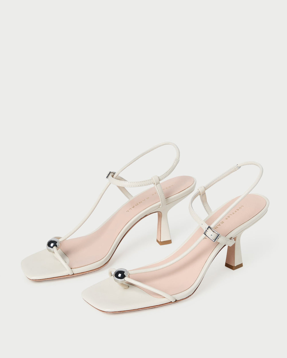 Triana White Leather Mid-Heel Sandal | Women Loeffler Randall