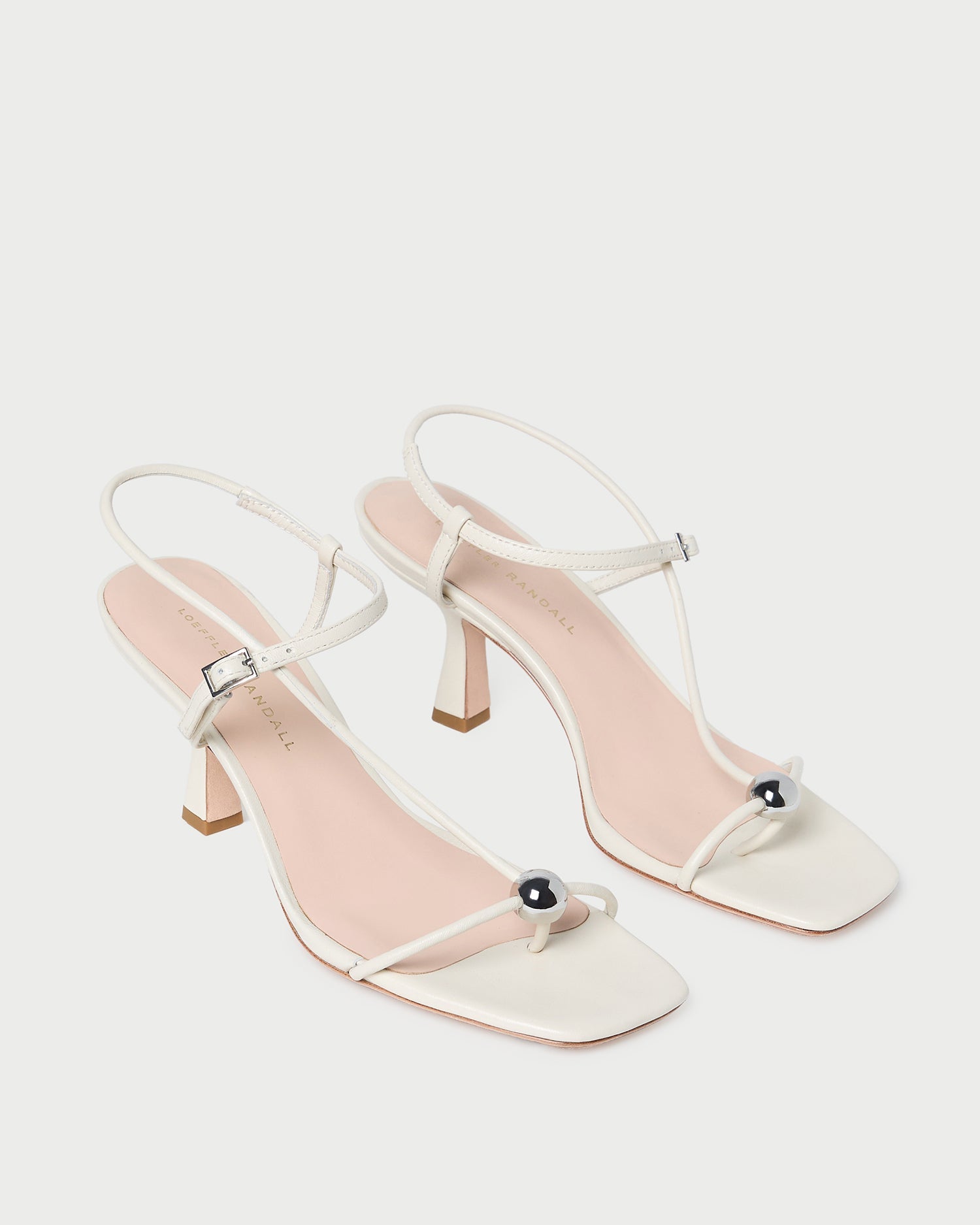 Triana White Leather Mid-Heel Sandal | Women Loeffler Randall