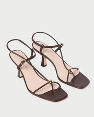 Triana Espresso Leather Mid-Heel Sandal | Women Loeffler Randall