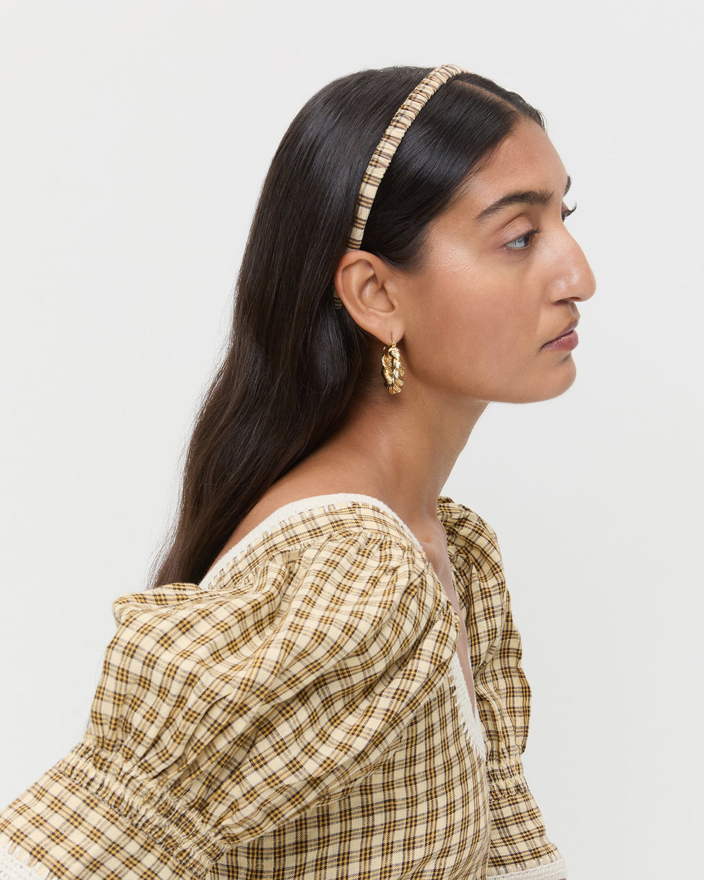 Loeffler Randall Women | Sabine Denim/Butter Plaid Headband Set