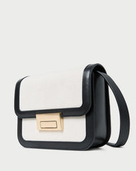 Desi Black/Natural Canvas Crossbody | Loeffler Randall Women