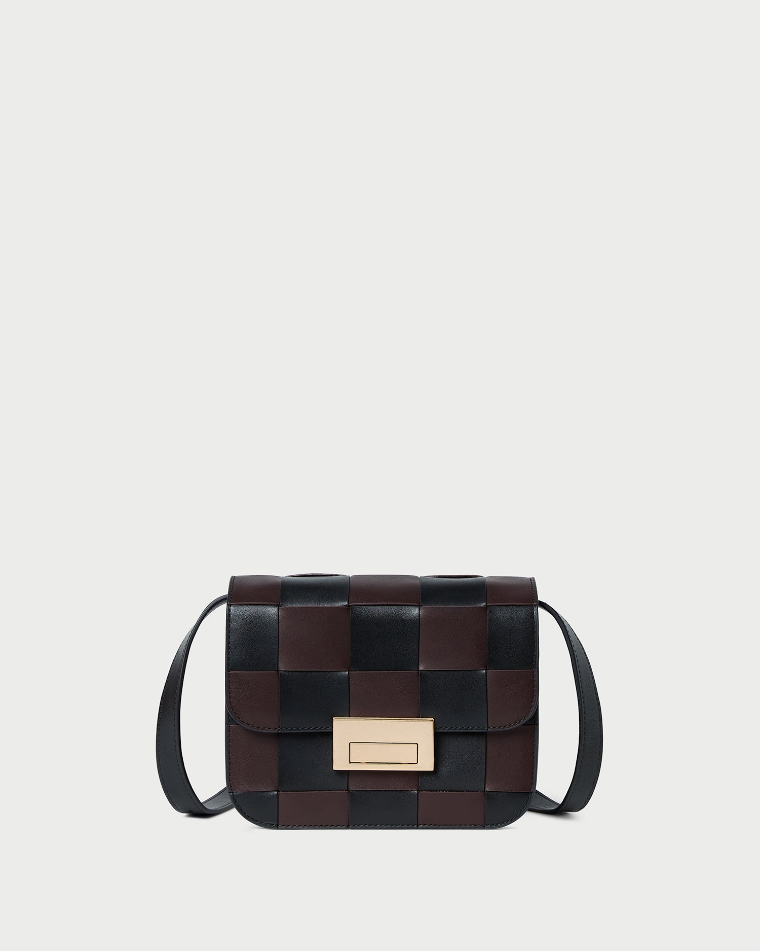 Desi Black/Espresso Woven Leather Crossbody | Women Loeffler Randall