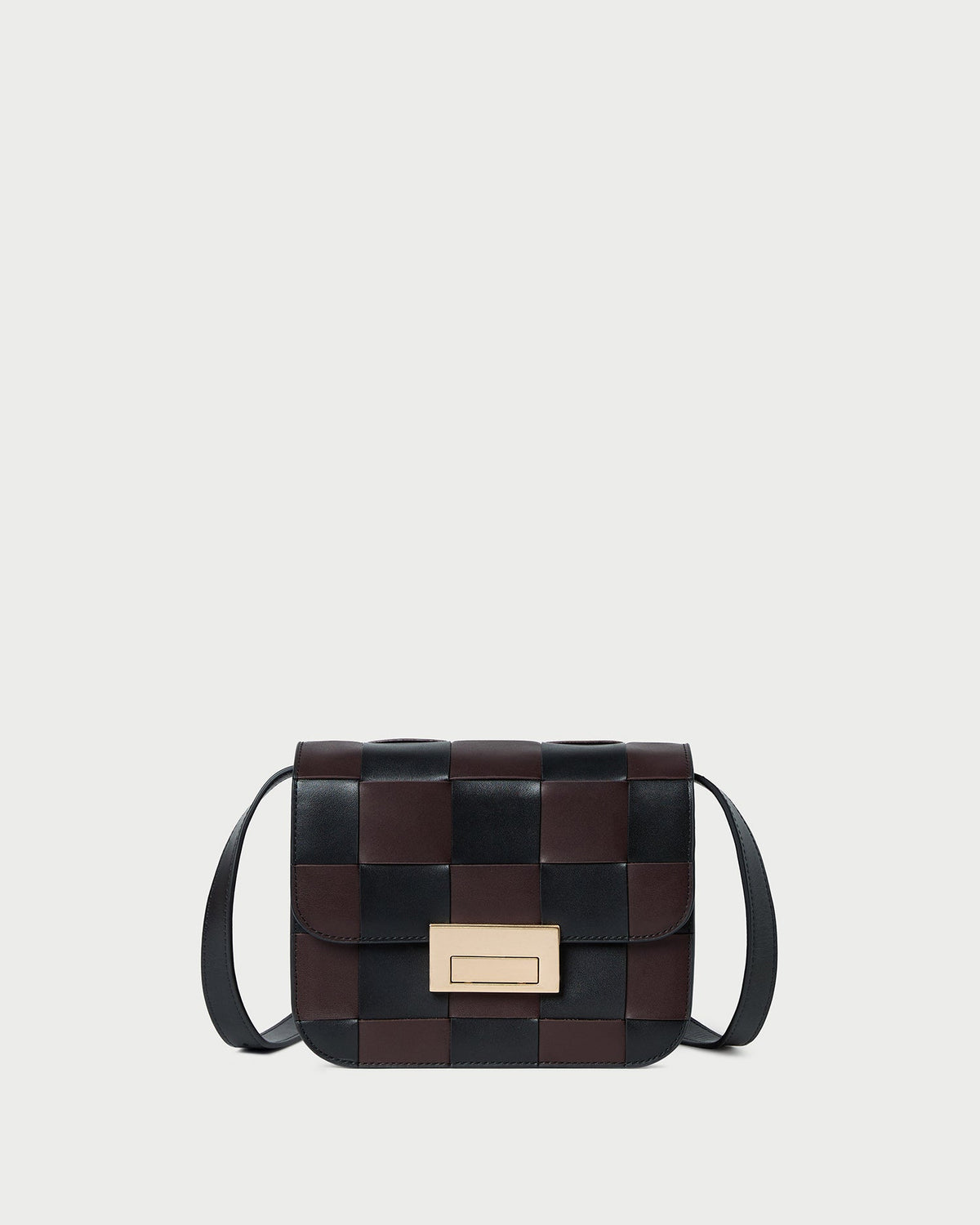 Desi Black/Espresso Woven Leather Crossbody | Women Loeffler Randall