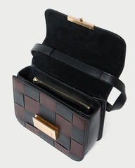 Desi Black/Espresso Woven Leather Crossbody | Women Loeffler Randall