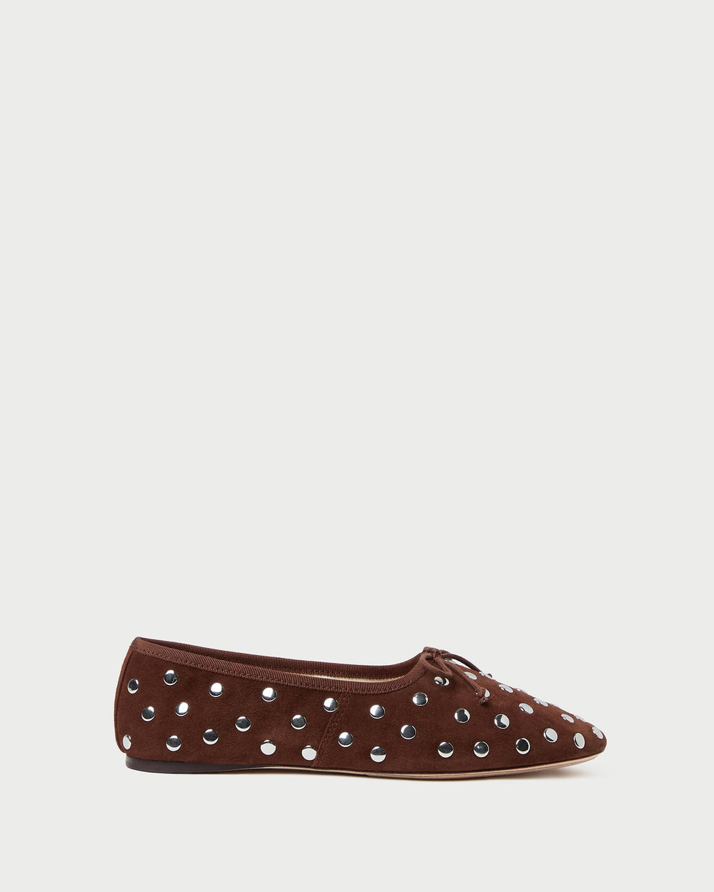 Loeffler Randall Women | Landon Espresso/Silver Suede Ballet Flat