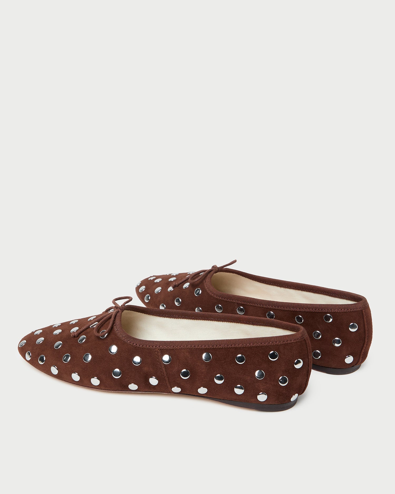 Loeffler Randall Women | Landon Espresso/Silver Suede Ballet Flat