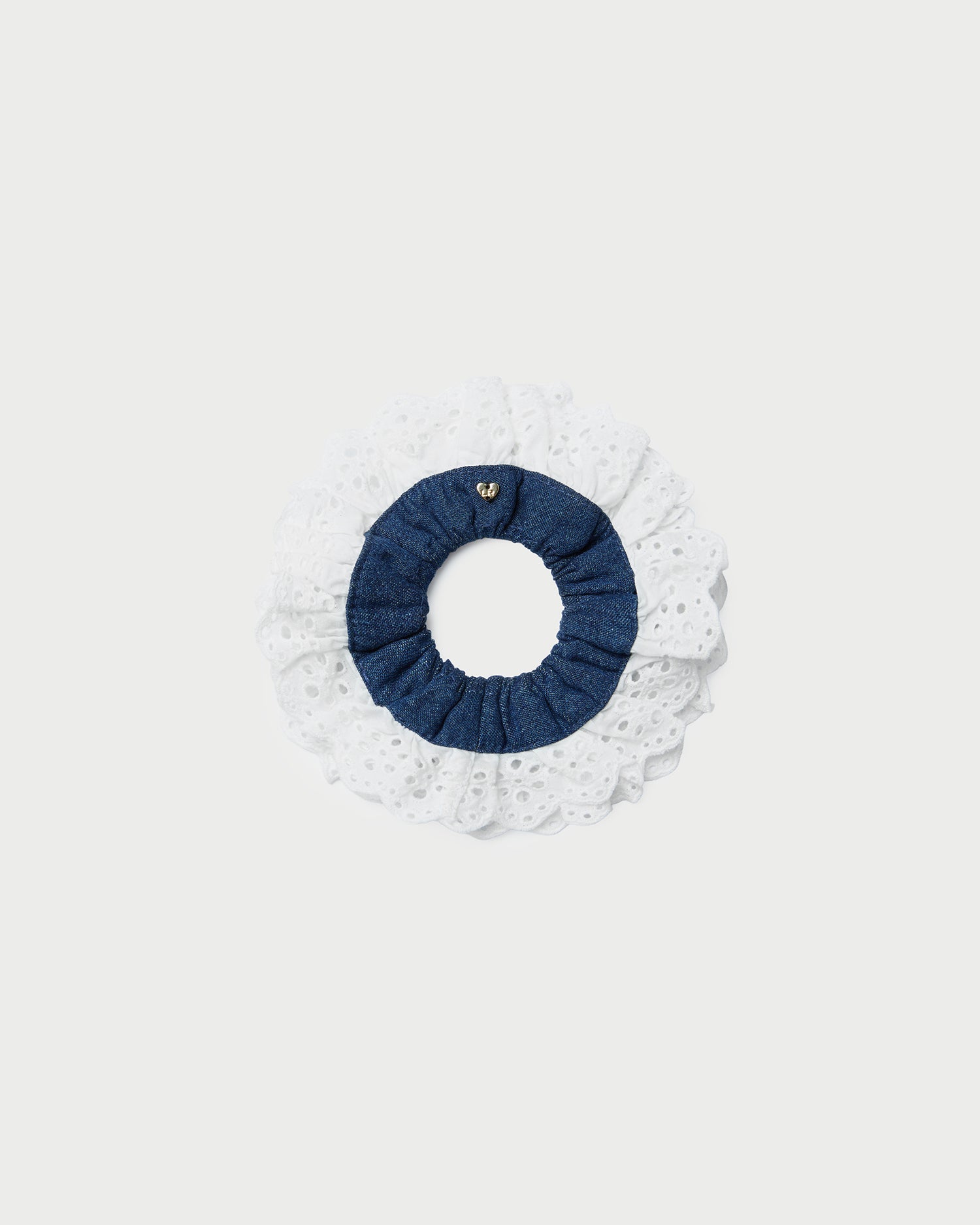 Dolly Denim/Cream Embroidered Scrunchie | Women Loeffler Randall