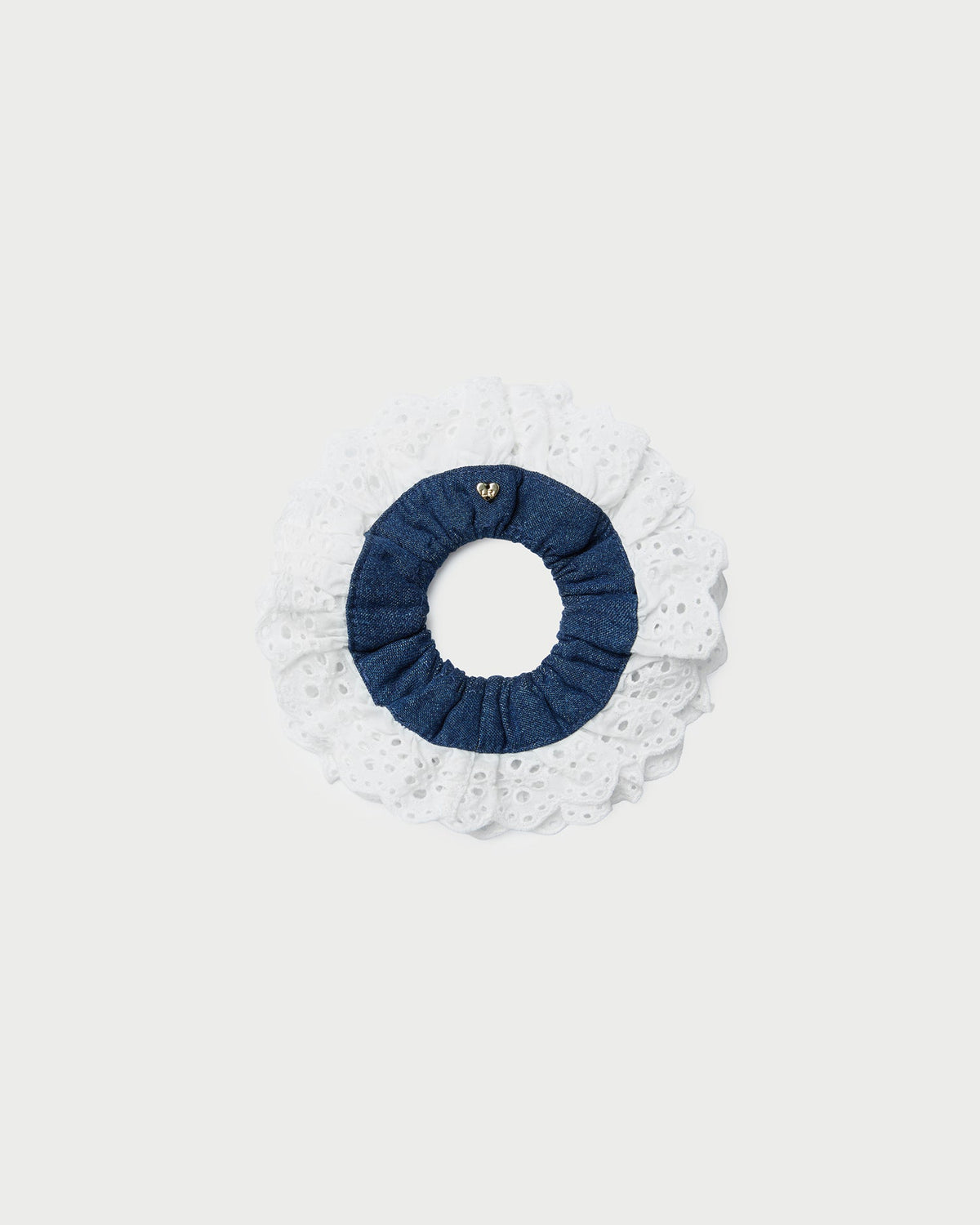 Dolly Denim/Cream Embroidered Scrunchie | Women Loeffler Randall