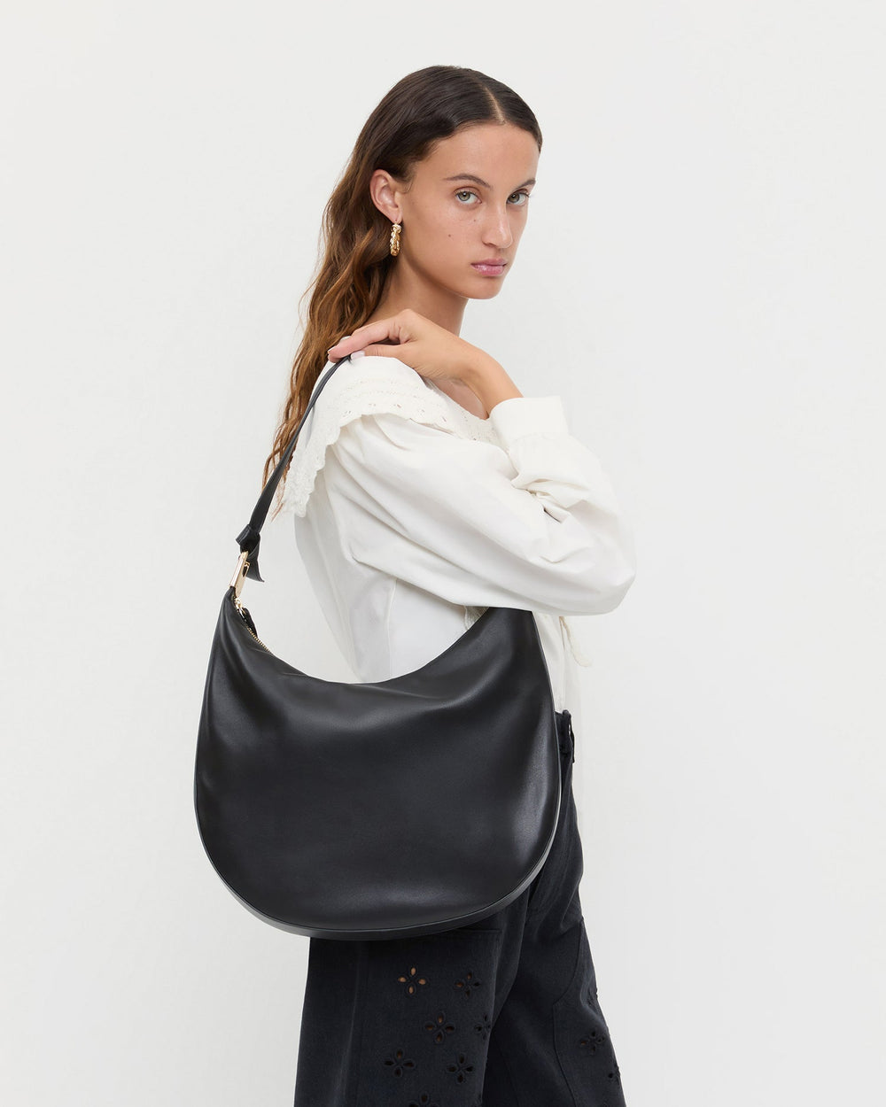 Morgan Black Leather Shoulder Bag | Women Loeffler Randall
