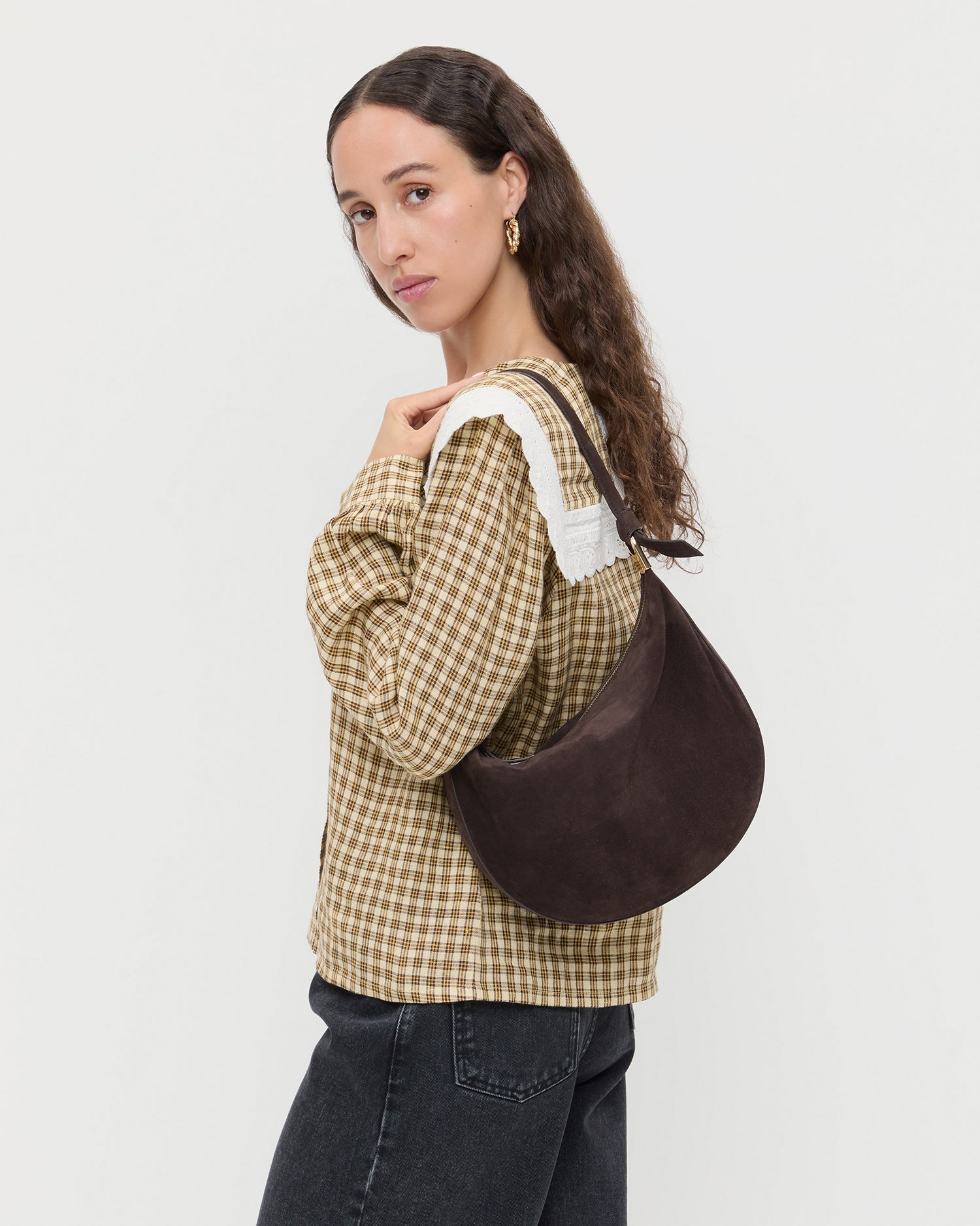 Harlow Brown Suede Shoulder Bag | Women Loeffler Randall