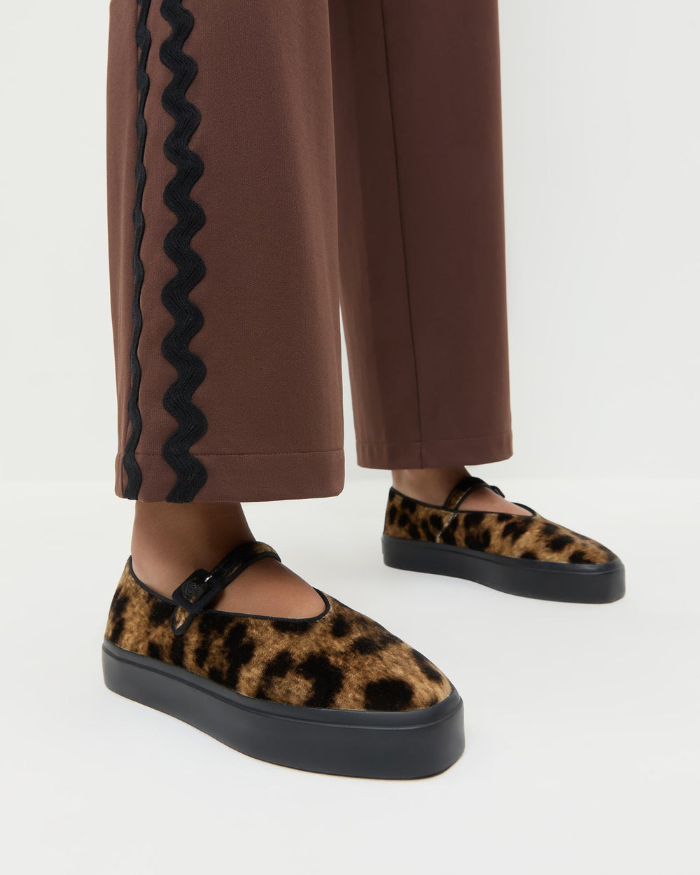 Loeffler Randall Women | Cooper Leopard Velvet Mary Jane Sneaker