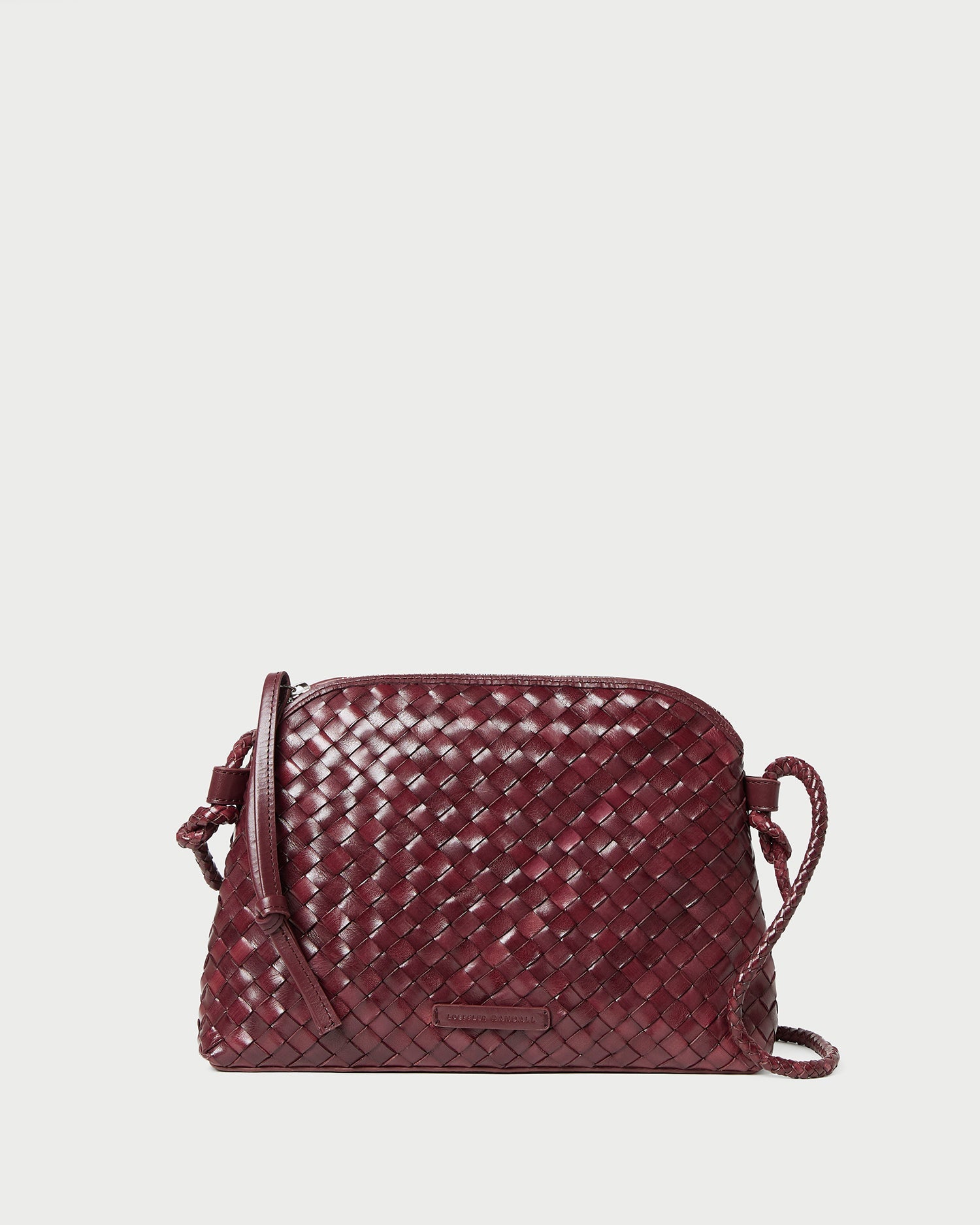 Loeffler Randall Women | Mallory Maroon Woven Leather Crossbody