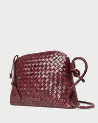 Loeffler Randall Women | Mallory Maroon Woven Leather Crossbody
