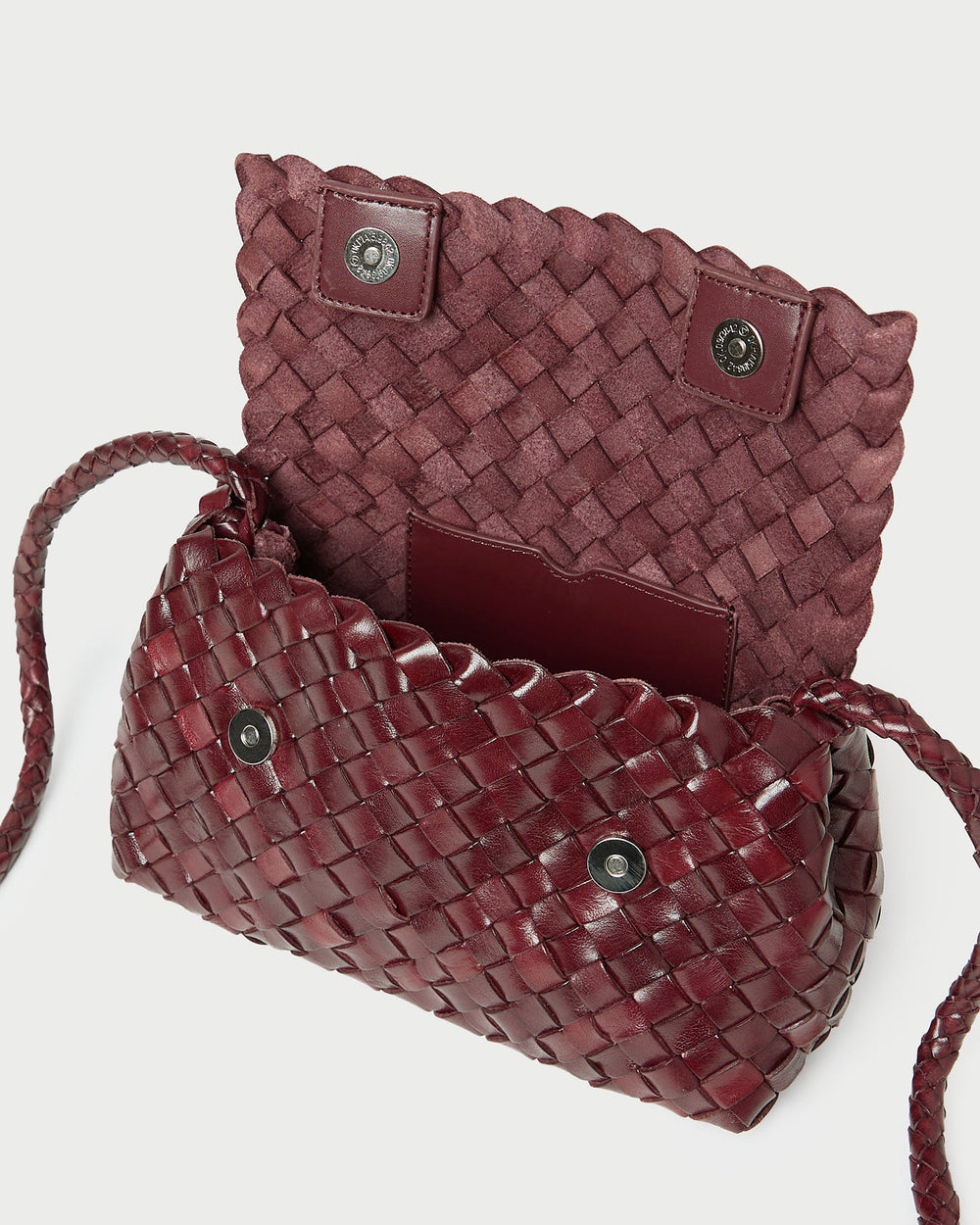 Vinnie Maroon Woven Leather Crossbody | Loeffler Randall Women