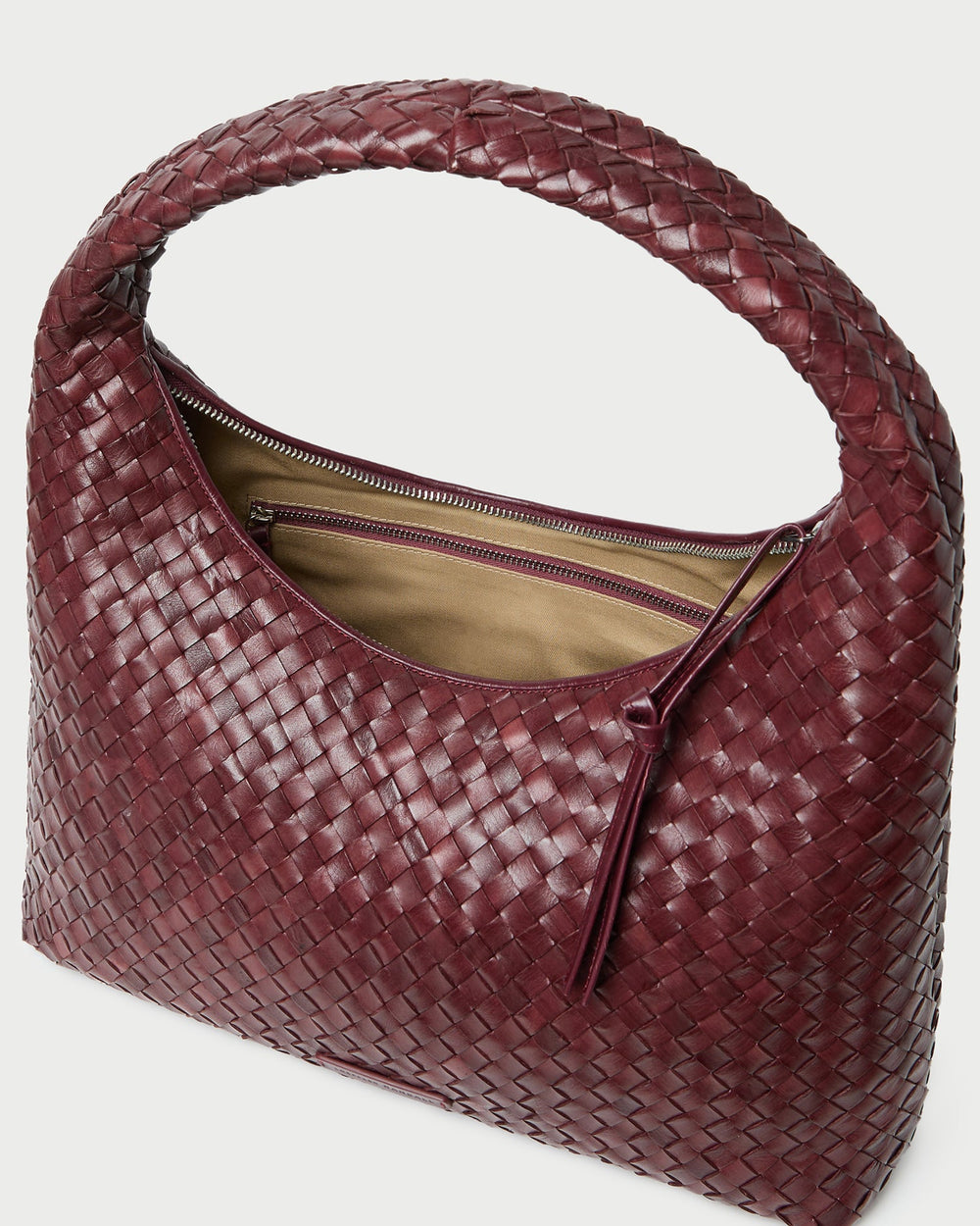 Loeffler Randall Women | Willow Maroon Woven Hobo Bag
