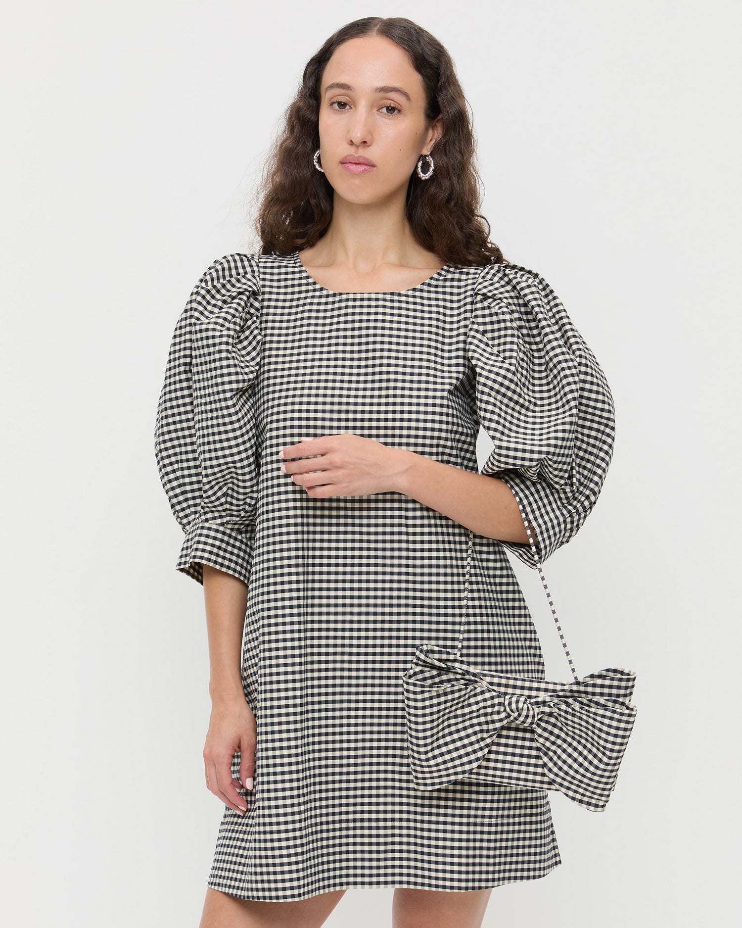 Valerie Black/White Gingham Bow Bag | Women Loeffler Randall