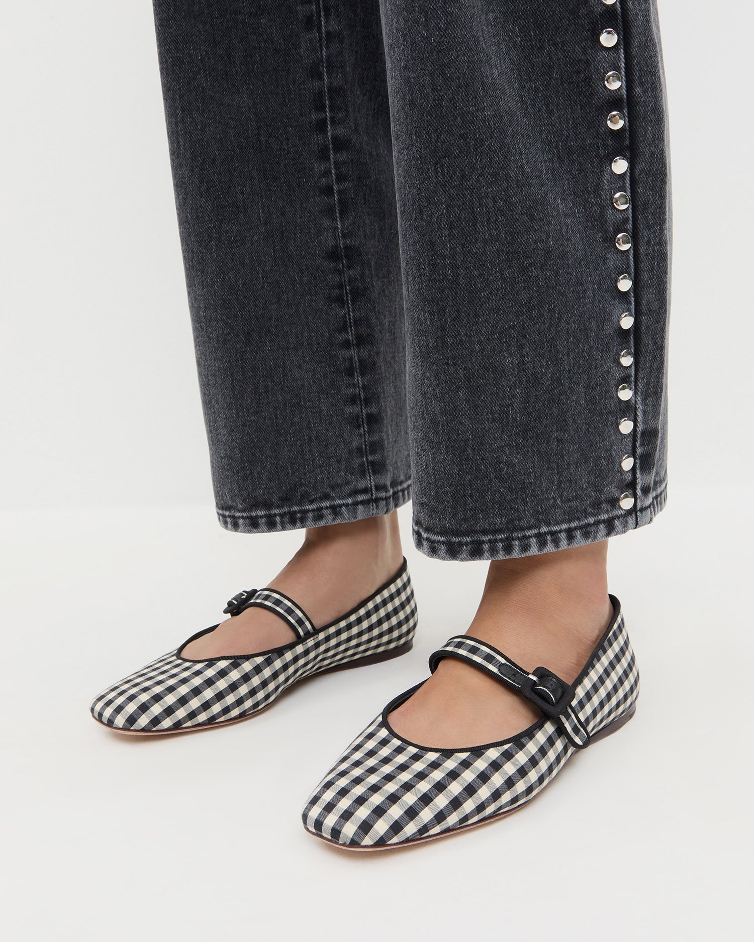 Loeffler Randall Women | Ginger Black/White Gingham Mary Jane