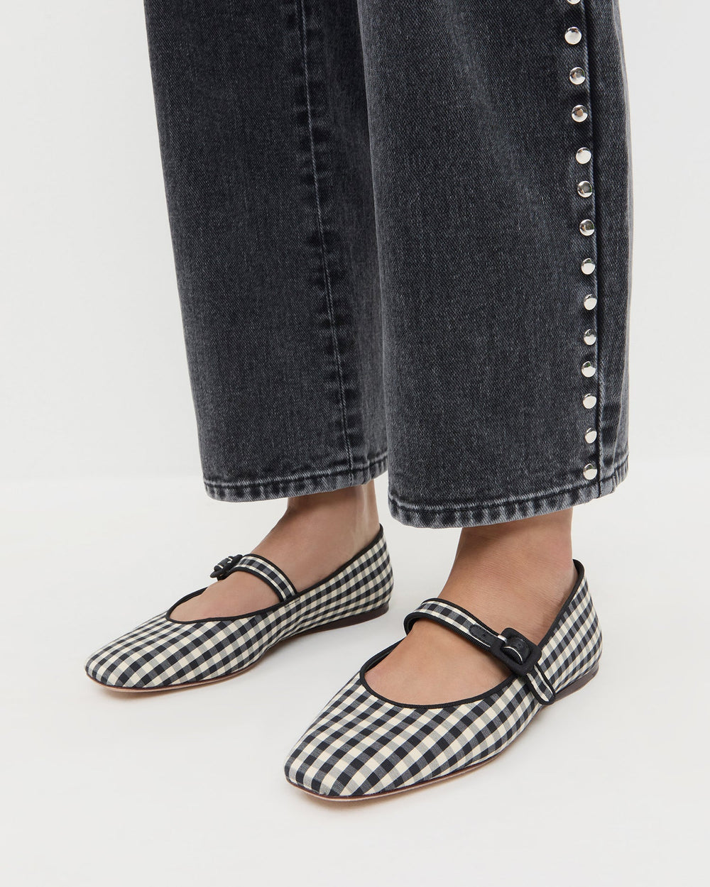 Loeffler Randall Women | Ginger Black/White Gingham Mary Jane