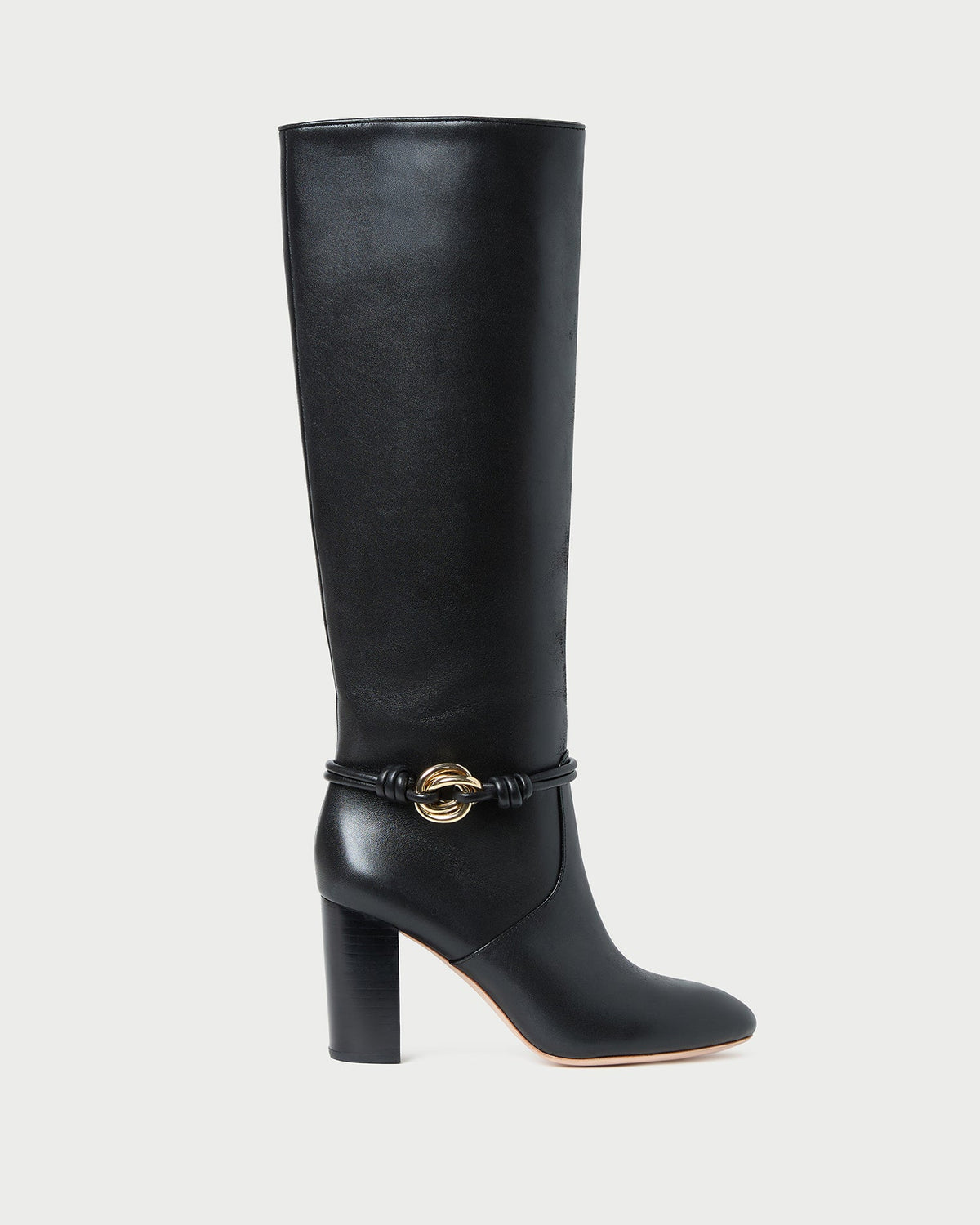 Loeffler Randall Women | Goldy Black/Gold Leather Tall Boot